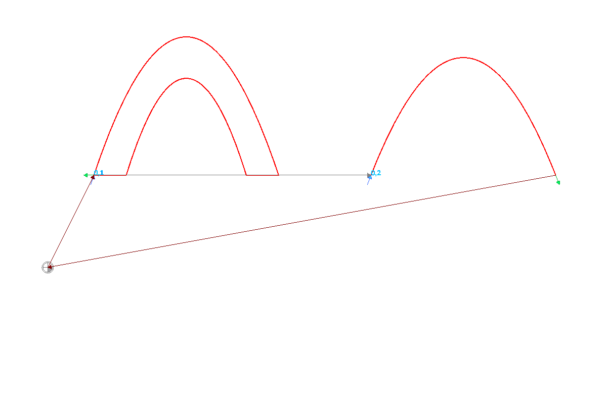 DXF2GCODE receiver preview of the exact filled-ribbon and open-centerline example after Inkscape DXF export.